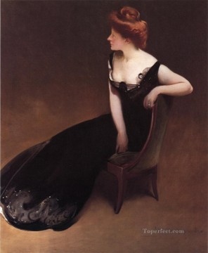 ジョン・ホワイト・アレクサンダー Painting - ミセス・Vの肖像 ミセス・ハーマン・デュリエ ジョン・ホワイト・アレクサンダー